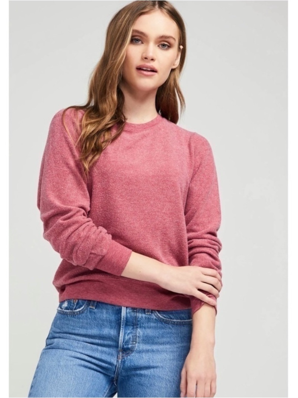 NWT Wildfox baggy beach jumper Sz L in Dry Rose Maroon crewneck